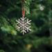 closeup wooden snowflake shaped